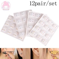 thewoodfamer 24Pcs Medical Earrings Piercing Tool Ear Stud Surgical Steel Earrings Women EN