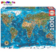 Educa World Wonders | 1000pcs Puzzle | Global Landmarks Map Collection