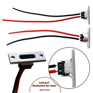 CYMX Female Connector Jack, 2P Waterproof USB Jack, Charging Data Port Type-C Plug Type-C 2Pin USB T