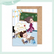 November 20 Cute Miss Card 10x15cm Printed Paper Card Teacher's Gift with Envelope
