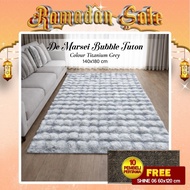 De Marsei Bubble Tuton Carpet 140x180 cm Titanium Grey Soft Fur Carpet + bonus Shine Carpet 60x120 c