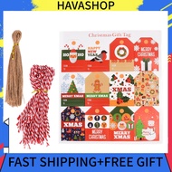 Havashop Christmas Gift Tag Cards Colorful Presents Wrapping Label With Ropes CAD