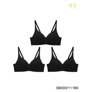 (แพ็ค 3 ชิ้น) Sabina เสื้อชั้นใน Wireless Bra (ไม่มีโครง) รุ่น Perfect Bra รหัส SBXD97111 สีดำ
