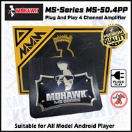 100% ORIGINAL MOHAWK 4 Channel Plug &amp; Play No Need Cut Wire Amplifier DSP MS-Series MS-50.4PP 50W×4 Suitable For All Type Android Player Ready Stock