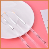 [WY2] 3pcs Nail Art Drawing Striping Liner Pen Brush DIY Painting Lines Set Manicure [MY]
