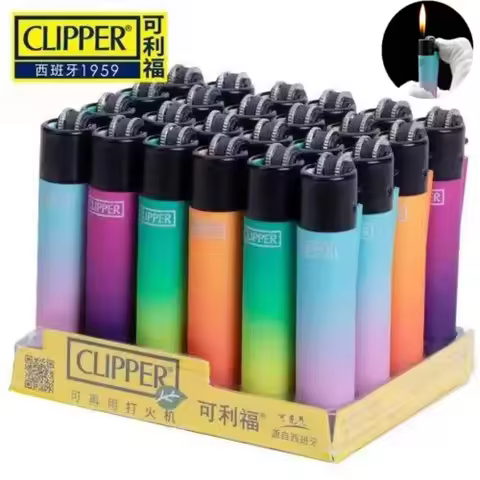 Spanish Original Clipper Gas Lighter with Personality Pattern Refillable Gas Lighter 8 Pieces Boxed 