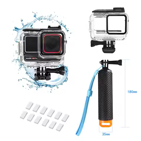 Waterproof Shell Set for Insta360 Ace Pro 60M Waterproof Housing Protective Cover Shell for Insta360