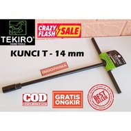 TEKIRO T-socket wrench. Black T-socket wrench 14 mm