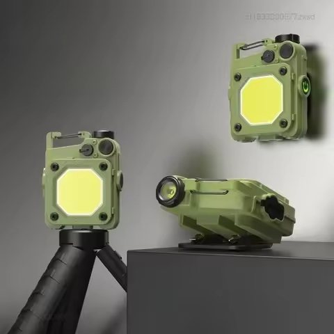 SMILING SHARK LED Flashlight Keychain Light Bright COB Light USB Rechargeable Built-in Battery for O