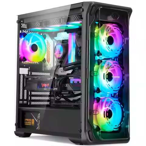 Aotesier Gaming PC core A8 7680 CPU With 16G RAM 500 G SSD ATX/ITX/M-ATX full view side panel Temper