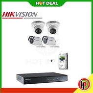 Hotdeal Hikvision 5MP 4 saluran CCTV Dengan HDD + 4 x Kamera Set CCTV Kamera Keselamatan - 4 Saluran