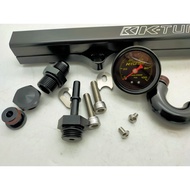K-Tuned Black Fuel Rail + Fuel Pressure Meter for Honda FD2 DC5 CL7 EP3 FN2 Type R (K20A / K24A)
