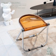Baltan Home AJ1 DT1 Nordic Metal Classical Folding Chair Low Stool ins Style Acrylic Transparent Sem