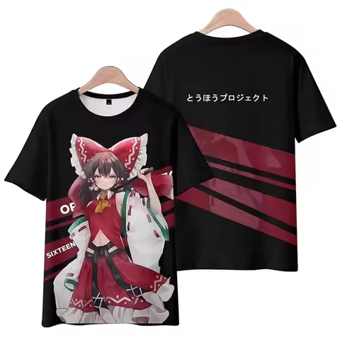 Game Touhou Project Hakurei Reimu Cosplay 3D Print T-Shirt Kid Anime Cartoon Tees Summer Men Women H