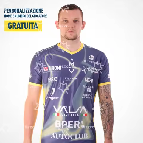 25-26 Valsa Group Modena Volleyball jersey Competitive training kit Summer Sports Men's T-Shirt Chil