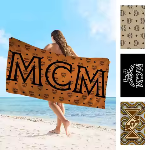 Famous Fashion M-mcm Logo Beach Towel Cartoon Cute Summer Kids Bath Pool Beach Towel Microfiber Abso