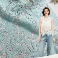 Double Crepe Embroidery Fabric Flat Embroidery Hollow Embroidery Fabric Spring Summer Fashion DIY Fa