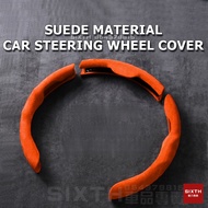 Three-Piece 14 15 inch premium steering wheel cover flip fur steering cover suede leather car steer 