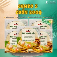 COMBO 5 Bánh tráng gỏi cuốn Shammi tròn size 22cm túi 200g (Bánh tráng cuốn xuất khẩu loại tròn)