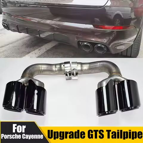 For 2018-2025 Porsche Cayenne 9Y0 exhaust pipe version upgraded GTS stainless steel black muffler no