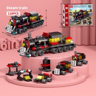 118 Parts/Box - Train Model Assembling Toy Set, 6-in-1 Train Toy