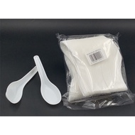 Shanghai Spoon [ 100pcs± ] Shang Hai Spoon - White - Disposable Plastic Cutlery Spoon Disposable Spo