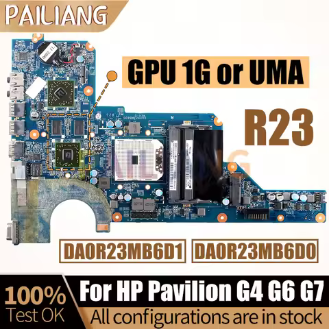 649950-001 For HP Pavillion G4 G6 G7 Notebook Mainboard AMD SOCKET DA0R23MB6D0 DA0R23MB6D1 GPU 1G La