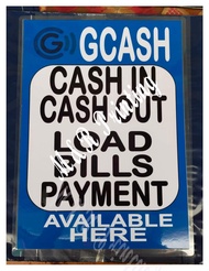 Gcash bills payment signage (BLUE) LAMINATED