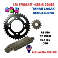 428 BK SPROCKET RANTAI SET SESUAI HONDA RS150 RS150 R RSX150 CBR UPGRADED MOTOSIKAL