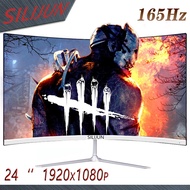 [HKJUS] SILIJUN จอคอมพิวเตอร์หน้าจอแบบโค้ง24นิ้ว165HZจอภาพคอมพิวเตอร์ PC 1K HD เกม VGA HDMI 24นิ้วแผ