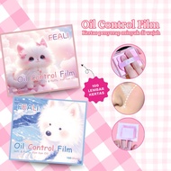FEALI Oil Control Film Portable Facial Oil Paper - Oil Control 3in1 Oil Paper + Puff + Mirror