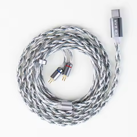 KBEAR P36 Earphone Cable 5N OFC Type-C Plug Silver-plated Upgrade Cable CX31991 Chip 0.78mm 2-PIN Hi