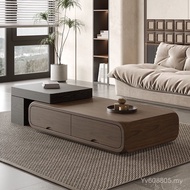 Living Room Influencer Walnut Coffee Table Small Apartment Household Simple Group TV Cabinet Retract