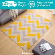 Dekoruma Haya Minimalist Floor Carpet with Grey Motif | Linori Room Carpet