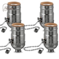 Vintage E26 Lamp Socket with Pull Chain Switch, 4 Pack Bulb Base Replacement Part for Table& Floor L
