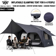 PINEVALL FIREFLY Inflatable Glamping Tent 9.8m² Bedroom + 8m² Living Room 330x240x220cm 12cm Air Col
