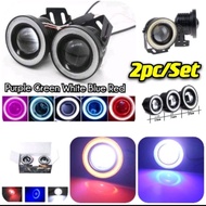 3200LM Car COB LED Angel Eyes eye Fog Light ring Lens Projector Halo Ring Fog Lamp sportlight sport 