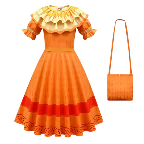 Pepa Madrigal Encanto Dresses Girl Princess Dress Mirabel Halloween Costumes for Kids Maid Outfit En