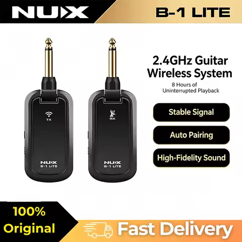 NUX B-1 Lite 2.4GHz Guitar Wireless System, Rechargeable Transmitter And Receiver for Guitar & Bass,