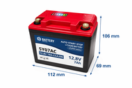SY Battery รุ่นพิเศษรถแข่ง แบตฯลิเทียมฟอสเฟส สำหรับมอเตอร์ไซค์ 12V 7AH CCA200