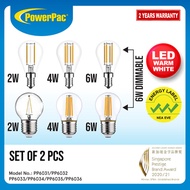 PowerPac 2x LED Pin Pong Light Bulb 2/4/6W E14/E27 WW (PP6031/PP6032/PP6033/PP6034/PP6035/PP6036)