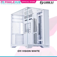 PinkleHub | Lian Li O11 Vision White Aluminum / Steel / Tempered Glass ATX Mid Tower Computer Case (