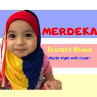 MERDEKA shawl Tudung Syria kanak-kanak set dengan inner