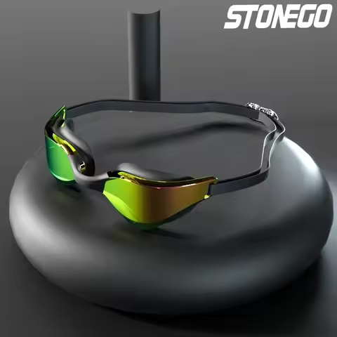 Professional Anti-Fog Swim Goggles with HD Wide-Angle Lens Comfortable Fit Adjustable Nose Bridge St