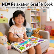 Educational Relaxation Graffiti Coloring Book, Adorable Cutie Spooky Creatures Doodles Book