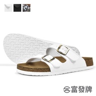 FUFA 1PQ01 Women Slippers Ready Stock Taiwan 雙排扣百搭拖鞋 涼拖鞋 平底拖鞋 女鞋 拖鞋 防滑拖鞋 白色拖鞋 黑色拖鞋 牛皮鞋墊拖鞋 休閒拖鞋 涼鞋 快乾