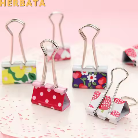 4PCS 19mm Fruit Color Smile Face Paper Clips - Cute Metal Binder Clips for School Office, Dovetail P