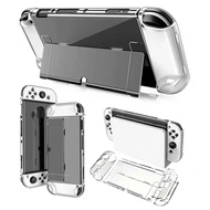 [Improved Version] Dockable Clear Case for Nintendo Switch, Protective Case Cover for Nintendo Switch and Joy Con Controller- Crystal Clear