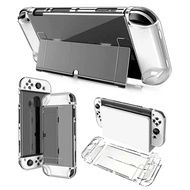 [Improved Version] Dockable Clear Case for Switch2/OLED,3 in 1 Protective Case Cover for Nintendo Sw