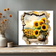 [innersetting.my] DIY Flowers Paint By Numbers Kit on Canvas 15.75x15.75inch Without Frame Oil Paint
